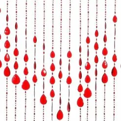Overige Merken Kralengordijn Druppel Rood 90x200cm