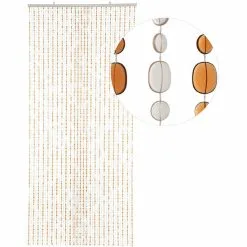 Overige Merken Kralengordijn Pailletten Bruin 90x200cm (49 Strengen)