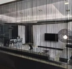 Overige Merken Brandvertragende Draadjesgordijnen Zwart 300x500cm