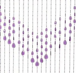 Overige Merken Kralengordijn Druppel Paars 90x200cm
