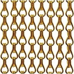 Aluminium Ketting Vliegengordijn Op Maat: Goud Glans