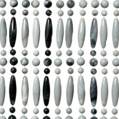 Vliegengordijn Kralen Op Maat: Recht Grijs/wit Gevlamd