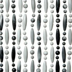 Vliegengordijn Kralen Op Maat: Verspringen Grijs/wit Gevlamd