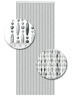 Vliegengordijn Kralen Op Maat: Verspringen Grijs/wit Gevlamd -Krale Gordijn Winkel 1979362440 2