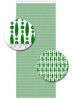 Vliegengordijn Kralen Op Maat: Verspringen Groen Transparant -Krale Gordijn Winkel 1979362485 3