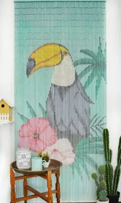 Overige Merken Bamboe Vliegengordijn Toekan 90x200cm -Krale Gordijn Winkel 1979363754 1