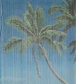 Overige Merken Bamboe Vliegengordijn Palm Op Strand 90x200cm