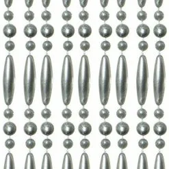 Overige Merken Vliegengordijn Kralen Recht Zilver Metallic 90x210cm