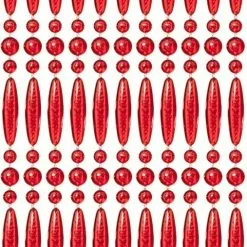 Overige Merken Vliegengordijn Kralen Recht Rood Transparant 90x210cm
