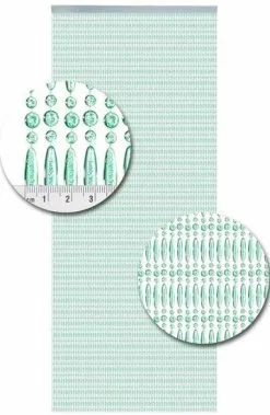 Overige Merken Vliegengordijn Kralen Recht Turquoise Transparant 90x210cm -Krale Gordijn Winkel 1979364975