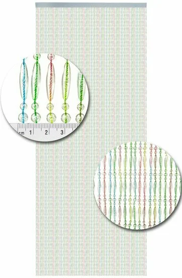 Overige Merken Vliegengordijn Kralen Recht Multi Color 90x210cm 4 Overige Merken Vliegengordijn Kralen Recht Multi Color 90x210cm - Afbeelding 2