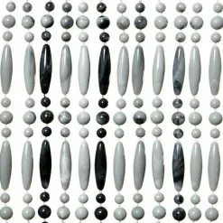 Overige Merken Vliegengordijn Kralen Recht Grijs/wit 90x210cm