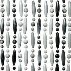 Overige Merken Vliegengordijn Kralen Grijs/wit 90x210cm