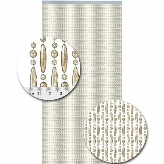 Overige Merken Vliegengordijn Kralen Champagne Transparant 90x210cm 4 Overige Merken Vliegengordijn Kralen Champagne Transparant 90x210cm - Afbeelding 2